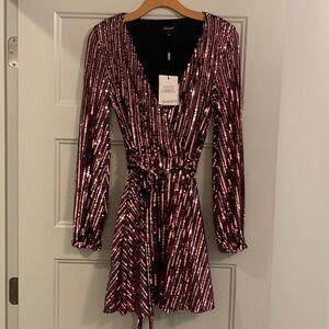 Bardot Sequin Black/Pink mini dress. Brand new with tags, never worn